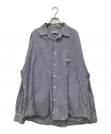 中古・古着通販】CAHLUMN (カウラム) ギンガムチェックシャツ ネイビー