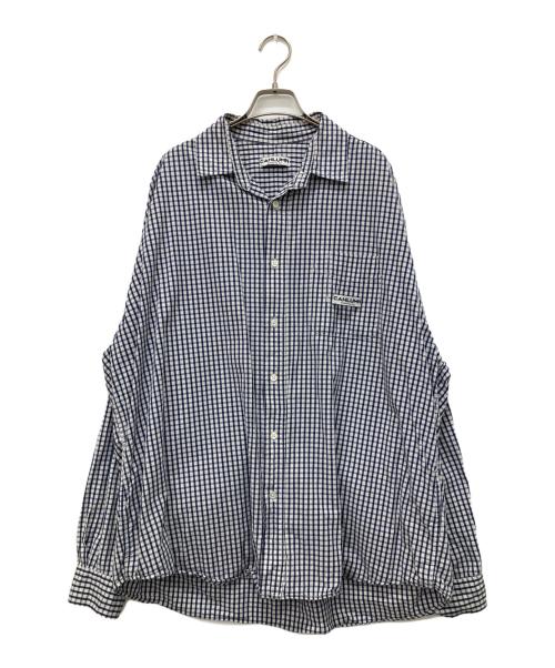 CAHLUMN（カウラム）CAHLUMN (カウラム) ギンガムチェックシャツ ネイビー サイズ:XXLの古着・服飾アイテム