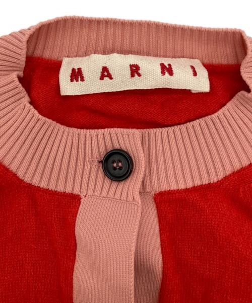 MARNI（マルニ）MARNI (マルニ) クルーネックバイカラーカーディガン レッド サイズ:42の古着・服飾アイテム