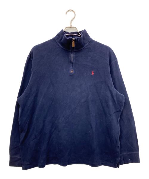 POLO RALPH LAUREN（ポロ・ラルフローレン）POLO RALPH LAUREN (ポロ・ラルフローレン) ハーフジップスウェット ネイビー サイズ:XLの古着・服飾アイテム