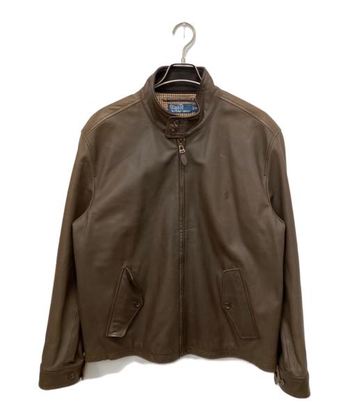 POLO RALPH LAUREN（ポロ・ラルフローレン）POLO RALPH LAUREN (ポロ・ラルフローレン) レザースイングトップ ブラウン サイズ:XLの古着・服飾アイテム