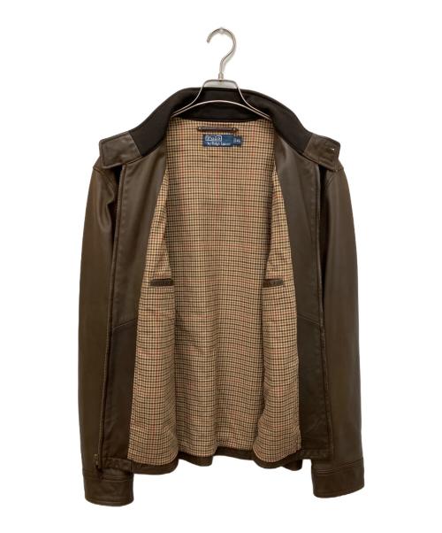 POLO RALPH LAUREN（ポロ・ラルフローレン）POLO RALPH LAUREN (ポロ・ラルフローレン) レザースイングトップ ブラウン サイズ:XLの古着・服飾アイテム