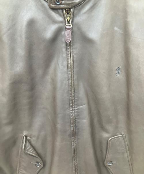 POLO RALPH LAUREN（ポロ・ラルフローレン）POLO RALPH LAUREN (ポロ・ラルフローレン) レザースイングトップ ブラウン サイズ:XLの古着・服飾アイテム