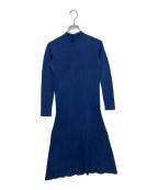 CFCLシーエフシーエル）の古着「リブニットロング長袖ワンピース」｜ブルー