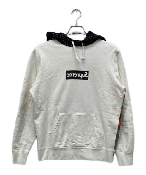 SUPREME（シュプリーム）SUPREME (シュプリーム) COMME des GARCONS SHIRT (コムデギャルソンシャツ) Box Logo Pullover Hooded Sweatshirt ホワイト サイズ:Sの古着・服飾アイテム