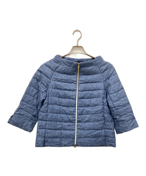 HERNO（ヘルノ）HERNO (ヘルノ) ノーカラーライトダウンジャケット インディゴ サイズ:40の古着・服飾アイテム