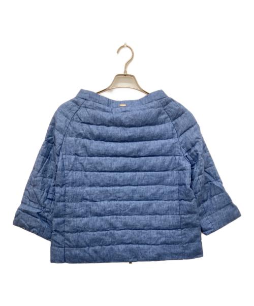 HERNO（ヘルノ）HERNO (ヘルノ) ノーカラーライトダウンジャケット インディゴ サイズ:40の古着・服飾アイテム