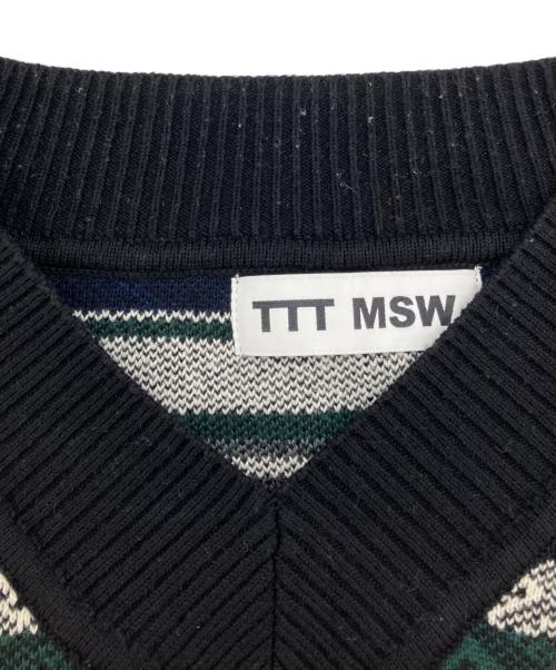 TTT MSW（ティー）TTT MSW (ティー) Nordic Knit Vest ブラック サイズ:XLの古着・服飾アイテム