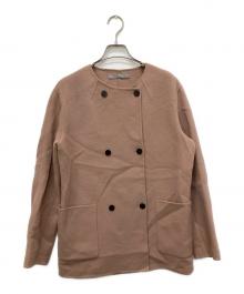 theory luxe（セオリーリュクス）の古着「ダブルノーカラーコート」｜ピンク