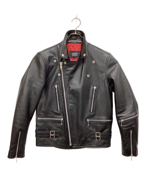 HORN WORKS（ホーンワークス）HORN WORKS (ホーンワークス) ダブルライダースジャケット ブラック サイズ:Lの古着・服飾アイテム