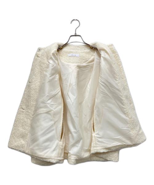 ELLA（エラ）ELLA (エラ) ノーカラーケープジャケット ホワイト サイズ:記載なしの古着・服飾アイテム
