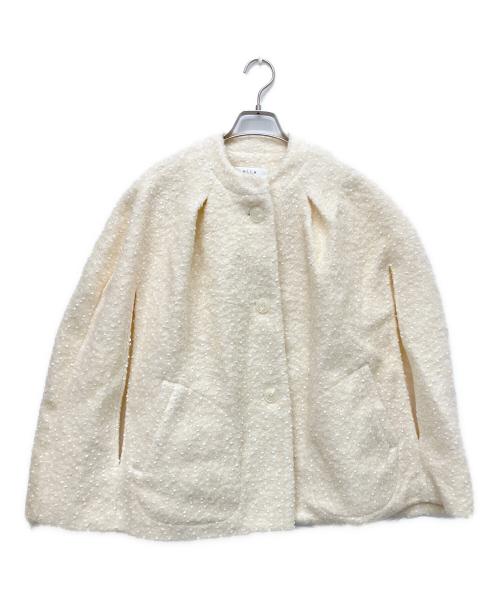 ELLA（エラ）ELLA (エラ) ノーカラーケープジャケット ホワイト サイズ:記載なしの古着・服飾アイテム