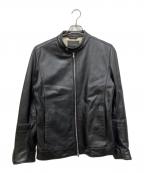 nano・universeナノ・ユニバース）の古着「シングルライダースジャケット」｜ブラック