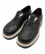 BOTTEGA VENETAボッテガベネタ）の古着「TIRE LACE UP MILITARY CALF」｜ブラック×ホワイト