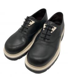 BOTTEGA VENETA（ボッテガベネタ）の古着「TIRE LACE UP MILITARY CALF」｜ブラック×ホワイト