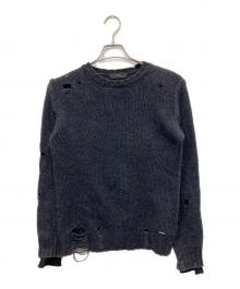 DIESEL（ディーゼル）の古着「クラッシュ加工ニット」｜グレー
