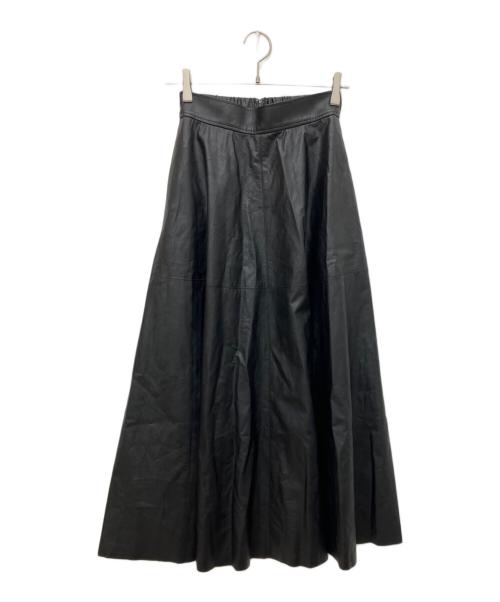 SACRA（サクラ）SACRA (サクラ) シンセティック レザースカート ブラック サイズ:36の古着・服飾アイテム