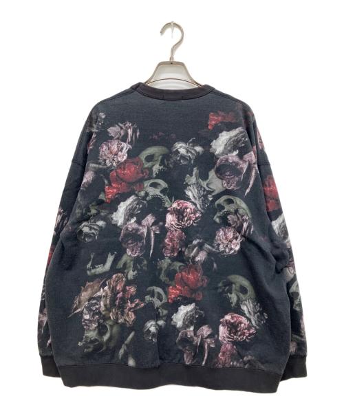 LAD MUSICIAN（ラッドミュージシャン）LAD MUSICIAN (ラッドミュージシャン) INKJET FLOWER SKULL CREW NECK BIG PULLOVER ブラック サイズ:42の古着・服飾アイテム