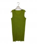 ISSEY MIYAKEイッセイミヤケ）の古着「ノースリーブプリーツワンピース」｜グリーン