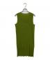 ISSEY MIYAKE (イッセイミヤケ) ノースリーブプリーツワンピース グリーン サイズ:M：13000円