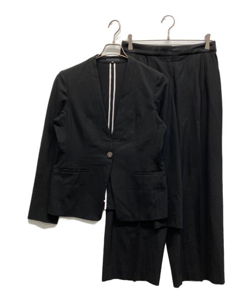 icB（アイシービー）icB (アイシービー) Composite Oxノーカラージャケットセットアップ ブラック サイズ:40の古着・服飾アイテム
