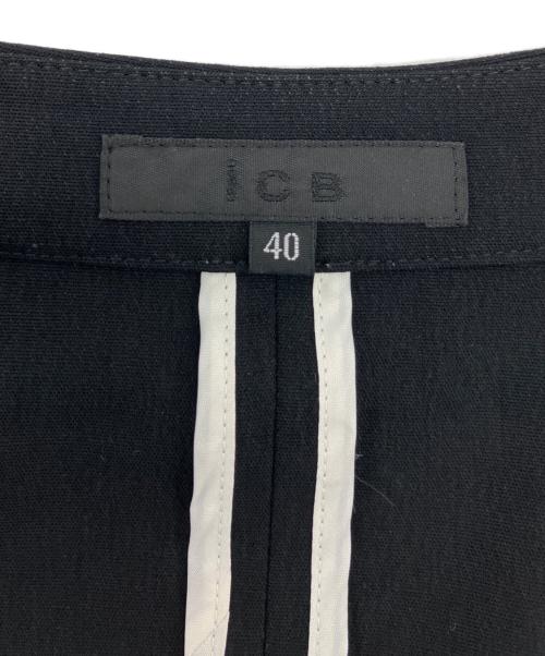 icB（アイシービー）icB (アイシービー) Composite Oxノーカラージャケットセットアップ ブラック サイズ:40の古着・服飾アイテム