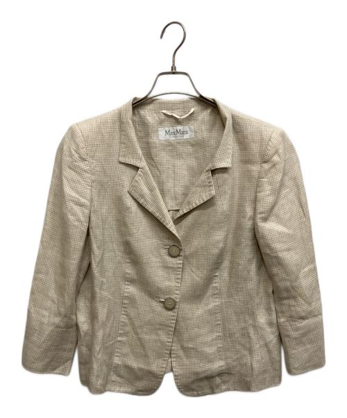 MaxMara（マックスマーラ）MaxMara (マックスマーラ) 千鳥格子テーラードジャケット グレー サイズ:42の古着・服飾アイテム