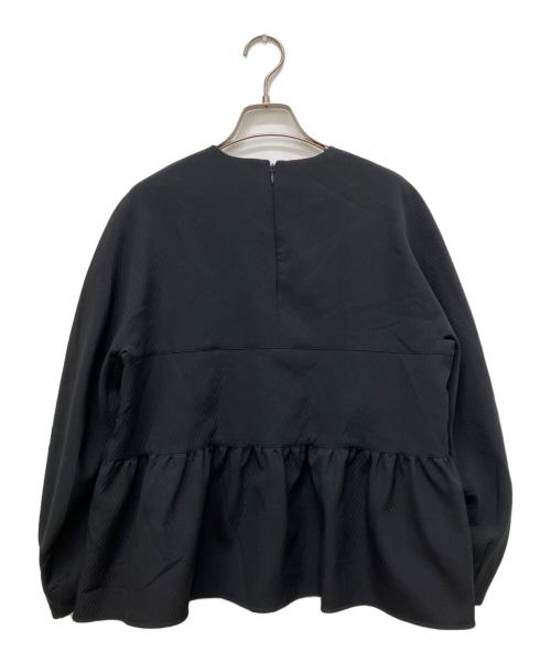 BALLSEY（ボールジィ）BALLSEY (ボールジィ) フリルカットバックブラウス ブラック サイズ:36の古着・服飾アイテム