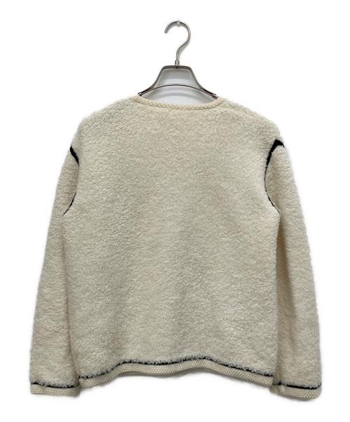 MACPHEE（マカフィー）MACPHEE (マカフィー) ムートンVネックカーディガン ベージュ サイズ:Sの古着・服飾アイテム