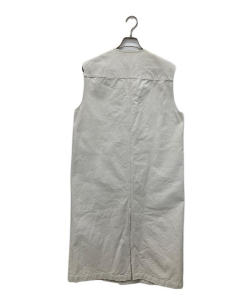 MACPHEE（マカフィー）MACPHEE (マカフィー) ピグメントドリルクロス Vネックワンピース ベージュ サイズ:Mの古着・服飾アイテム