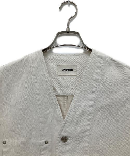 MACPHEE（マカフィー）MACPHEE (マカフィー) ピグメントドリルクロス Vネックワンピース ベージュ サイズ:Mの古着・服飾アイテム