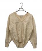 Christian Dior Sportsクリスチャン ディオールスポーツ）の古着「リーフ柄3DVネックニット」｜ベージュ