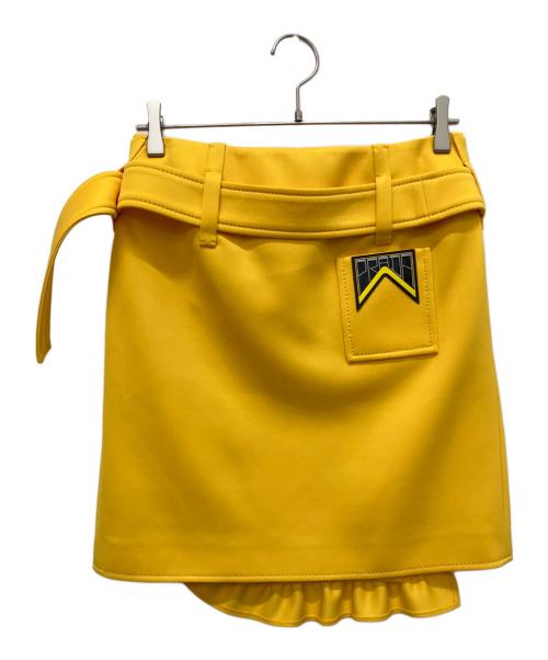 PRADA（プラダ）PRADA (プラダ) ラップスカート イエロー サイズ:38の古着・服飾アイテム