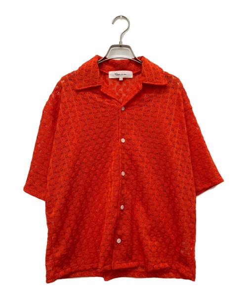Time is on（タイムイズオン）Time is on (タイムイズオン) BALFAS LACE SHIRT オレンジの古着・服飾アイテム