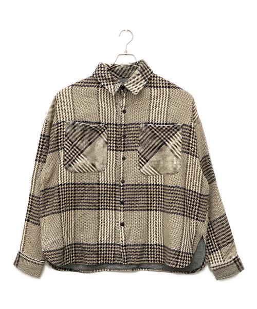 DANKE SCHON（ダンケ シェーン）Danke schon (ダンケ シェーン) グレンチェックシャツジャケット ブラウン サイズ:Freeの古着・服飾アイテム