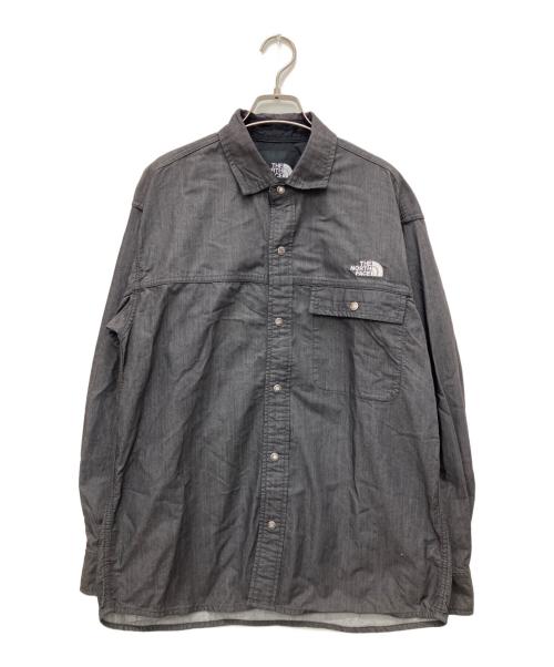 THE NORTH FACE（ザ ノース フェイス）THE NORTH FACE (ザ ノース フェイス) ナイロンデニム ヌプシシャツ ブラック サイズ:Lの古着・服飾アイテム