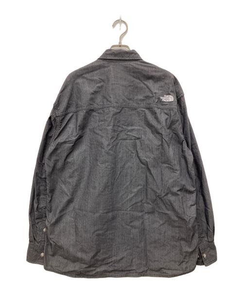 THE NORTH FACE（ザ ノース フェイス）THE NORTH FACE (ザ ノース フェイス) ナイロンデニム ヌプシシャツ ブラック サイズ:Lの古着・服飾アイテム