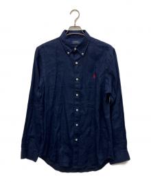 POLO RALPH LAUREN（ポロ・ラルフローレン）の古着「リネンシャツ」｜ネイビー