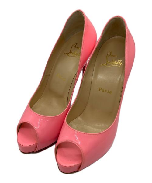Christian Louboutin（クリスチャン・ルブタン）Christian Louboutin (クリスチャン・ルブタン) パテントレザーヒールサンダル ピンク サイズ:36.5の古着・服飾アイテム