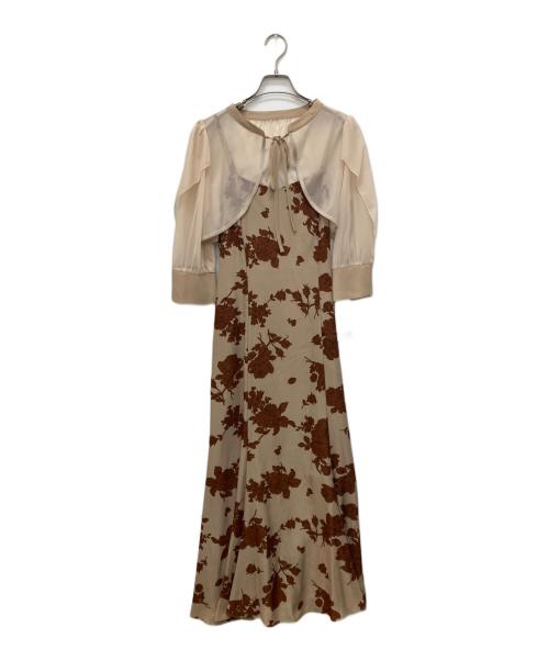 ANDRESD（アンドレスド）ANDRESD (アンドレスド) フラワープリントボレロドレス ブラウン サイズ:M 未使用品の古着・服飾アイテム
