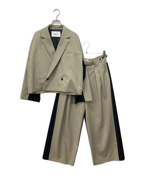 Parc.1（パルクアン）parc.1 (パルクアン) 再構築ダブルセットアップ ベージュ×ブラック サイズ:1の古着・服飾アイテム