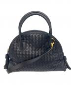 BOTTEGA VENETAボッテガベネタ）の古着「イントレチャート　タッセル付き2way　バッグ」｜ブラック