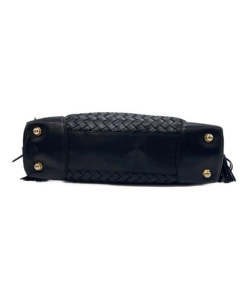 BOTTEGA VENETA（ボッテガベネタ）BOTTEGA VENETA (ボッテガベネタ) イントレチャート　タッセル付き2way　バッグ ブラックの古着・服飾アイテム