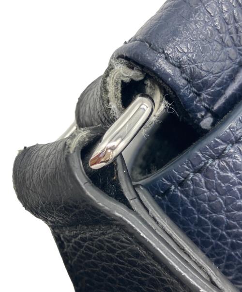 FURLA（フルラ）FURLA (フルラ) レザーショルダーバッグ ネイビーの古着・服飾アイテム