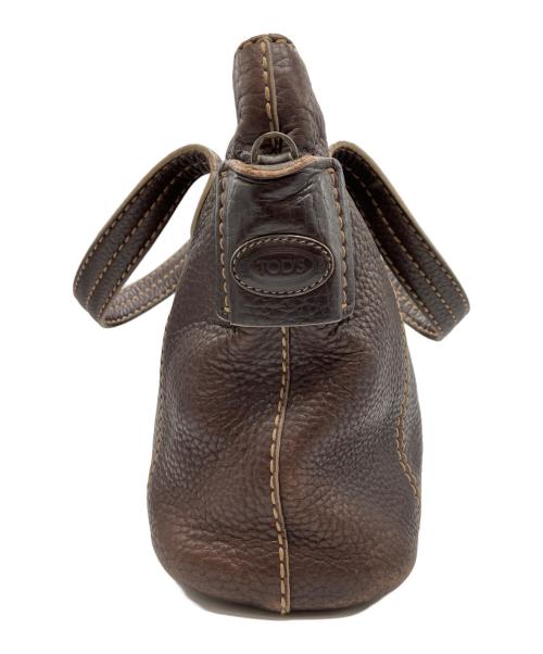 TOD'S（トッズ）TOD'S (トッズ) レザーショルダーバッグ ブラウンの古着・服飾アイテム
