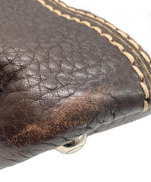 TOD'S（トッズ）TOD'S (トッズ) レザーショルダーバッグ ブラウンの古着・服飾アイテム