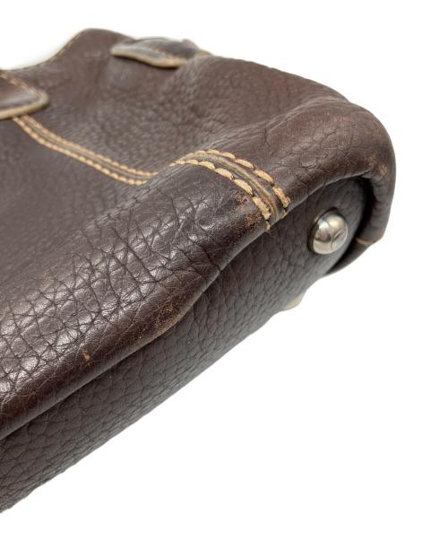 TOD'S（トッズ）TOD'S (トッズ) レザーショルダーバッグ ブラウンの古着・服飾アイテム