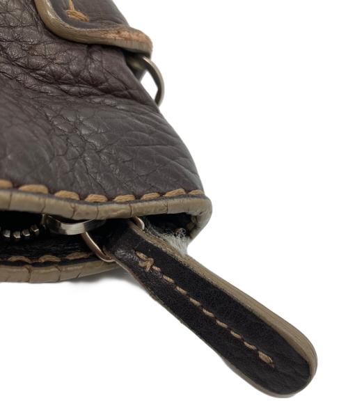 TOD'S（トッズ）TOD'S (トッズ) レザーショルダーバッグ ブラウンの古着・服飾アイテム