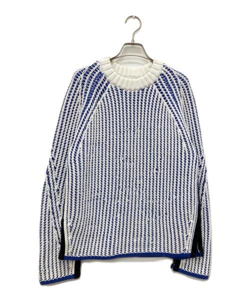 3.1 phillip lim（スリーワンフィリップリム）3.1 phillip lim (スリーワンフィリップリム) ニット ブルー×ホワイト サイズ:Mの古着・服飾アイテム