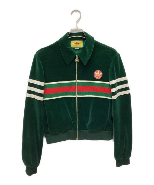 GUCCI（グッチ）GUCCI (グッチ) adidas (アディダス) シェリーライン ベロア トラックジャケット グリーン サイズ:XSの古着・服飾アイテム